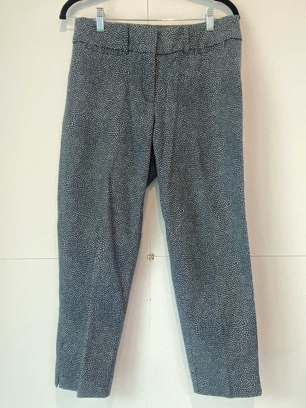 Ann Taylor LOFT Riviera Julie Pants Size 2 Gray White Print Ankle Career Stretch
